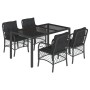 Set de muebles jardín 5 pzas con cojines ratán sintético negro de , Conjuntos de jardín - Ref: Foro24-3212026, Precio: 585,82...