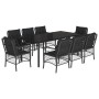 9-piece garden dining set and black synthetic rattan cushions by , Garden sets - Ref: Foro24-3212109, Price: 1,00 €, Discount: %