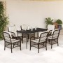 Set comedor de jardín 7 pzas con cojines ratán sintético marrón de , Conjuntos de jardín - Ref: Foro24-3212114, Precio: 733,2...