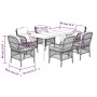 Set comedor de jardín 7 pzas con cojines ratán sintético marrón de , Conjuntos de jardín - Ref: Foro24-3212114, Precio: 733,2...