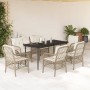 Set comedor de jardín 7 pzas con cojines ratán sintético beige de , Conjuntos de jardín - Ref: Foro24-3212142, Precio: 957,74...