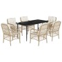 Set comedor de jardín 7 pzas con cojines ratán sintético beige de , Conjuntos de jardín - Ref: Foro24-3212142, Precio: 955,99...