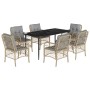 Set comedor de jardín 7 pzas con cojines ratán sintético beige de , Conjuntos de jardín - Ref: Foro24-3212156, Precio: 733,99...