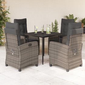 5-teiliges Garten-Essset mit grauen synthetischen Rattankissen von , Gartensets - Ref: Foro24-3212783, Preis: 687,99 €, Rabat...