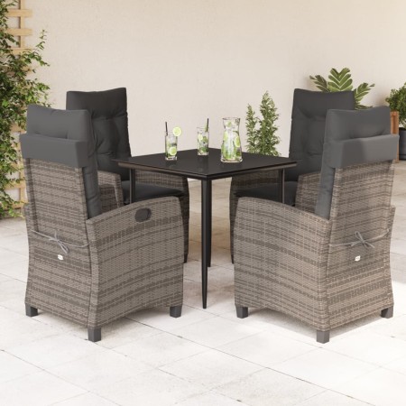 Set comedor de jardín 5 piezas con cojines ratán sintético gris de , Conjuntos de jardín - Ref: Foro24-3212783, Precio: 686,4...