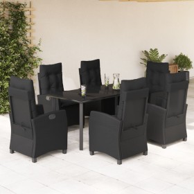 7-teiliges Garten-Essset und schwarze Kissen aus synthetischem Rattan von , Gartensets - Ref: Foro24-3212757, Preis: 1,00 €, ...