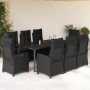 Set de comedor de jardín 9 pzas y cojines ratán sintético negro de , Conjuntos de jardín - Ref: Foro24-3212760, Precio: 1,00 ...