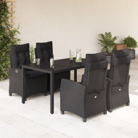 Set de muebles jardín 5 pzas con cojines ratán sintético negro de , Conjuntos de jardín - Ref: Foro24-3212638, Precio: 661,39...