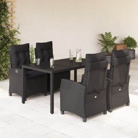 5-piece garden furniture set with black synthetic rattan cushions by , Garden sets - Ref: Foro24-3212638, Price: 688,67 €, Di...