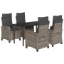 5-piece garden dining set with gray synthetic rattan cushions by , Garden sets - Ref: Foro24-3212795, Price: 689,83 €, Discou...