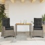 3-piece garden dining set with gray synthetic rattan cushions by , Garden sets - Ref: Foro24-3212671, Price: 373,77 €, Discou...