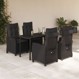 5-teiliges Gartenmöbel-Set mit schwarzen synthetischen Rattankissen von , Gartensets - Ref: Foro24-3212755, Preis: 672,99 €, ...