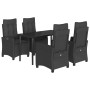 Set de muebles jardín 5 pzas con cojines ratán sintético negro de , Conjuntos de jardín - Ref: Foro24-3212755, Precio: 672,99...