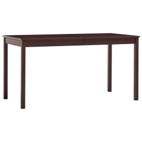 Dark brown pine wood dining table 140x70x73 cm by vidaXL, Kitchen and dining tables - Ref: Foro24-283401, Price: 124,80 €, Di...