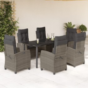 Set comedor jardín 7 pzas y cojines ratán sintético gris de , Conjuntos de jardín - Ref: Foro24-3212797, Precio: 1,00 €, Desc...