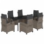 Garden dining set 7 pieces and gray synthetic rattan cushions by , Garden sets - Ref: Foro24-3212797, Price: 1,00 €, Discount: %