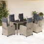 Garden dining set 7 pieces and gray synthetic rattan cushions by , Garden sets - Ref: Foro24-3212650, Price: 1,00 €, Discount: %