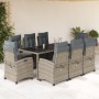 Garden dining set 9 pieces and gray synthetic rattan cushions by , Garden sets - Ref: Foro24-3212652, Price: 1,00 €, Discount: %