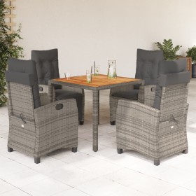 5-piece garden dining set with gray synthetic rattan cushions by , Garden sets - Ref: Foro24-3212673, Price: 692,59 €, Discou...