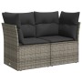 Gartensofa mit Kissen, 2-Sitzer, graues synthetisches Rattan von , Outdoor-Sofas - Ref: Foro24-366137, Preis: 150,90 €, Rabat...