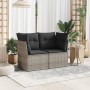 Gartensofa mit Kissen, 2-Sitzer, graues synthetisches Rattan von , Outdoor-Sofas - Ref: Foro24-366137, Preis: 150,90 €, Rabat...