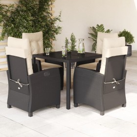 Set de muebles jardín 5 pzas con cojines ratán sintético negro de , Conjuntos de jardín - Ref: Foro24-3212627, Precio: 558,99...