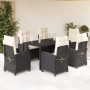 Set de comedor de jardín 7 pzas y cojines ratán sintético negro de , Conjuntos de jardín - Ref: Foro24-3212631, Precio: 887,9...