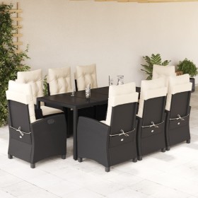 9-piece garden dining set and black synthetic rattan cushions by , Garden sets - Ref: Foro24-3212633, Price: 1,00 €, Discount: %