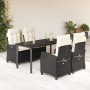 Set de muebles jardín 5 pzas con cojines ratán sintético negro de , Conjuntos de jardín - Ref: Foro24-3212736, Precio: 644,97...