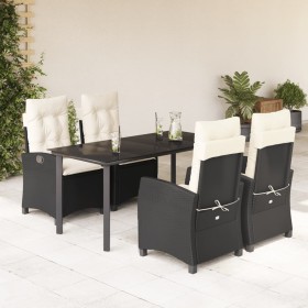 5-teiliges Gartenmöbel-Set mit schwarzen synthetischen Rattankissen von , Gartensets - Ref: Foro24-3212736, Preis: 644,99 €, ...