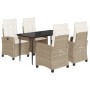 Set comedor de jardín 5 pzas con cojines ratán sintético beige de , Conjuntos de jardín - Ref: Foro24-3212805, Precio: 628,63...