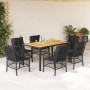 7-piece garden dining set and black synthetic rattan cushions by , Garden sets - Ref: Foro24-3212045, Price: 755,10 €, Discou...