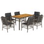 Garden dining set 7 pieces and gray synthetic rattan cushions by , Garden sets - Ref: Foro24-3212051, Price: 756,36 €, Discou...