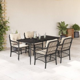 5-teiliges Gartenmöbel-Set mit schwarzen synthetischen Rattankissen von , Gartensets - Ref: Foro24-3212085, Preis: 573,99 €, ...