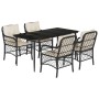 Set de muebles jardín 5 pzas con cojines ratán sintético negro de , Conjuntos de jardín - Ref: Foro24-3212085, Precio: 573,99...