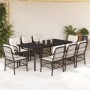 Set comedor para jardín 9 pzas y cojines ratán sintético marrón de , Conjuntos de jardín - Ref: Foro24-3212123, Precio: 1,00 ...