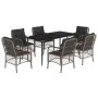 Set comedor jardín 7 pzas y cojines ratán sintético gris de , Conjuntos de jardín - Ref: Foro24-3212128, Precio: 730,99 €, De...