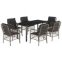 Garden dining set 7 pieces and gray synthetic rattan cushions by , Garden sets - Ref: Foro24-3212135, Price: 769,55 €, Discou...