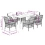 Garden dining set 7 pieces and gray synthetic rattan cushions by , Garden sets - Ref: Foro24-3212135, Price: 769,55 €, Discou...