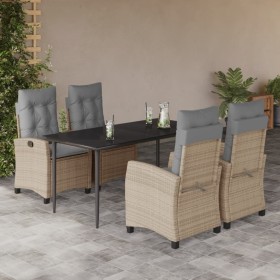 Set comedor de jardín 5 pzas con cojines ratán sintético beige de , Conjuntos de jardín - Ref: Foro24-3212826, Precio: 631,18...