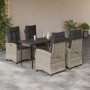 Garden dining set 5 pieces with light gray synthetic rattan cushions by , Garden sets - Ref: Foro24-3212845, Price: 650,75 €,...