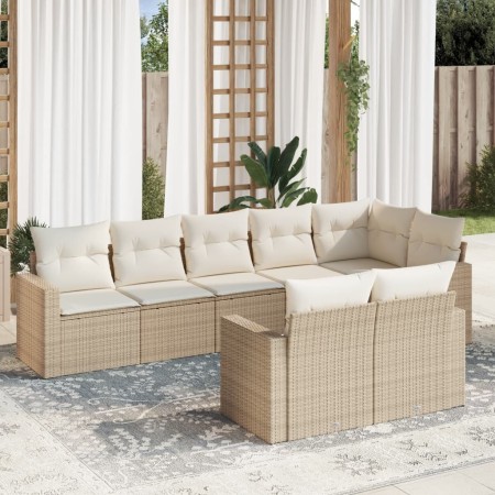 Gartensofa-Set mit beigen Kissen 8 Stück PE-Rattan von , Modulare Sofas für den Außenbereich - Ref: Foro24-3251555, Preis: 66...