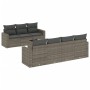 8-teiliges Gartensofa-Set und graue synthetische Rattankissen von , Modulare Sofas für den Außenbereich - Ref: Foro24-3251067...