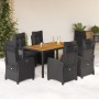 7-piece garden dining set and black synthetic rattan cushions by , Garden sets - Ref: Foro24-3212909, Price: 1,00 €, Discount: %