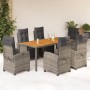 Garden dining set 7 pieces and gray synthetic rattan cushions by , Garden sets - Ref: Foro24-3212916, Price: 1,00 €, Discount: %