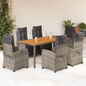 Garden dining set 7 pieces and gray synthetic rattan cushions by , Garden sets - Ref: Foro24-3212916, Price: 975,50 €, Discou...