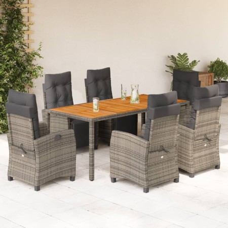 Garden dining set 7 pieces and gray synthetic rattan cushions by , Garden sets - Ref: Foro24-3212916, Price: 1,00 €, Discount: %