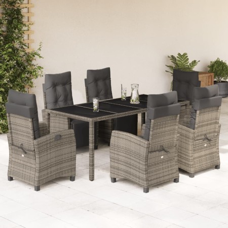 Set comedor jardín 7 pzas y cojines ratán sintético gris de , Conjuntos de jardín - Ref: Foro24-3212898, Precio: 1,00 €, Desc...