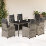 Garden dining set 7 pieces and gray synthetic rattan cushions by , Garden sets - Ref: Foro24-3212898, Price: 1,00 €, Discount: %