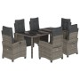 Garden dining set 7 pieces and gray synthetic rattan cushions by , Garden sets - Ref: Foro24-3212898, Price: 1,00 €, Discount: %